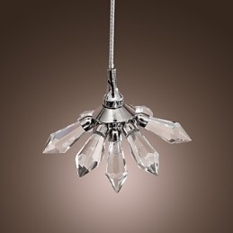 Moderne, eigentijdse kristallen mini-stijl chromen metalen hanglamp