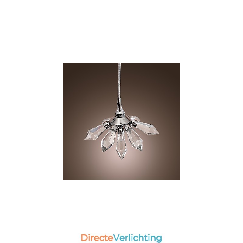 Moderne, eigentijdse kristallen mini-stijl chromen metalen hanglamp