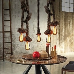 1 licht DIY kunst henneptouw licht creatieve henneptouw kroonluchter lang 100cm Stuur 1 lamp