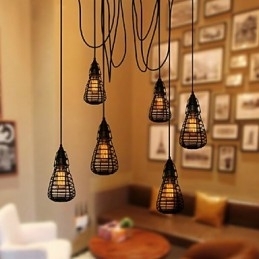 Amerikaanse industriële creatieve restauratie van oude manieren smeedijzeren kooi enkele kop hanglamp