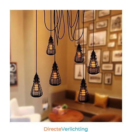 Amerikaanse industriële creatieve restauratie van oude manieren smeedijzeren kooi enkele kop hanglamp Amerikaanse industriële creatieve restauratie van oude manieren smeedijzeren kooi enkele kop hanglamp
