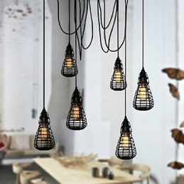 Amerikaanse industriële creatieve restauratie van oude manieren smeedijzeren kooi enkele kop hanglamp