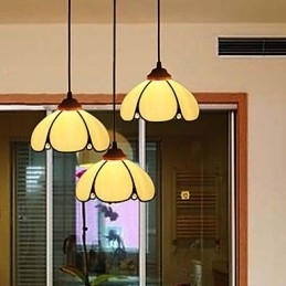 Europese landelijke creatieve kunsten Gebrandschilderde kroonluchter Herstellen van oude manieren Lamp Licht