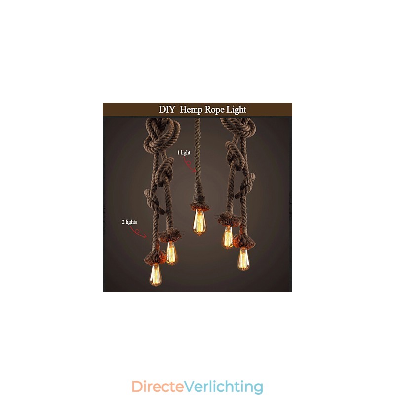 1 licht DIY kunst henneptouw licht creatieve henneptouw kroonluchter lang 100cm Stuur 1 lamp