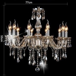 10 lampen luxe kristallen kroonluchter cognac kleur K9 kristallen kroonluchter