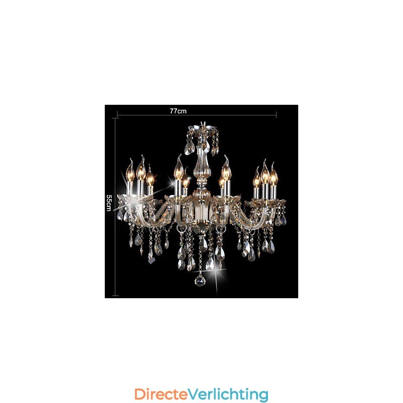 10 lampen luxe kristallen kroonluchter cognac kleur K9 kristallen kroonluchter