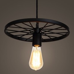 Loft Retro Hanglampen Amerikaanse landelijke smeedijzeren kroonluchter industriële stijl wiel
