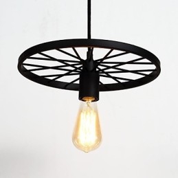 Loft Retro Hanglampen Amerikaanse landelijke smeedijzeren kroonluchter industriële stijl wiel