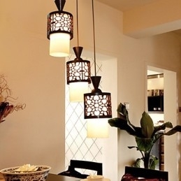 Moderne Chinese stijl klassieke massief houten trommel creatieve enkele kop druppellamp lamp licht