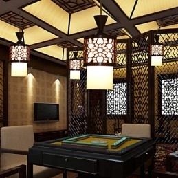 Moderne Chinese stijl klassieke massief houten trommel creatieve enkele kop druppellamp lamp licht