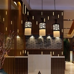 Moderne Chinese stijl klassieke massief houten trommel creatieve enkele kop druppellamp lamp licht