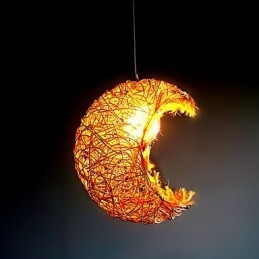 Moderne landelijke Cany Art geweven rotan enkele kop hanglamp