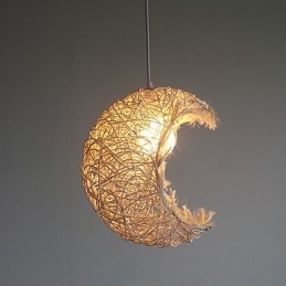 Moderne landelijke Cany Art geweven rotan enkele kop hanglamp