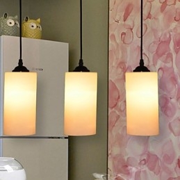 Ronde rechte glazen enkelvoudige kop hanglamp