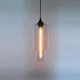 Moderne glazen hanglamp in bruin bubbeldesign