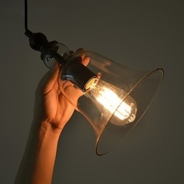 Vintage industriële retro glazen kroonluchter creatieve minimalistische bedlamp heldere kleur