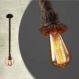 1 licht DIY kunst henneptouw licht creatieve henneptouw kroonluchter lang 100cm Stuur 1 lamp
