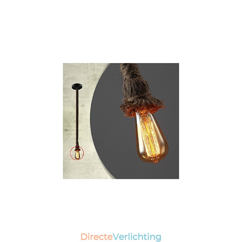 1 licht DIY kunst henneptouw licht creatieve henneptouw kroonluchter lang 100cm Stuur 1 lamp