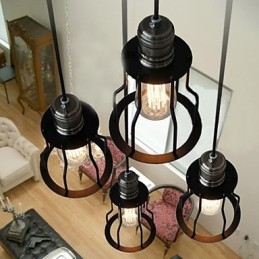 Traditionele klassieke vintage mini-stijl schilderij hanglamp
