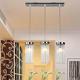 Moderne eigentijdse kristallen chromen metalen hanglamp