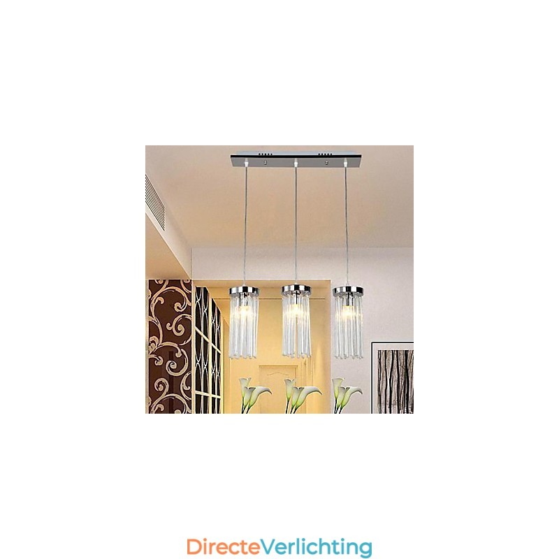 Moderne eigentijdse kristallen chromen metalen hanglamp