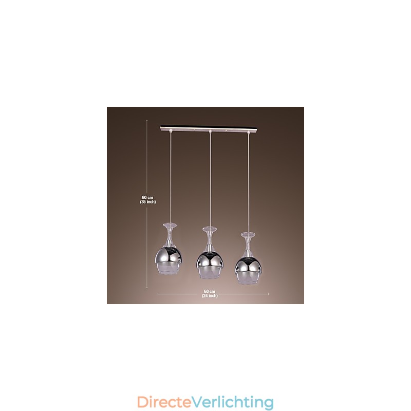 Franse stijl creatieve 3-lichts hanglamp in de vorm van een kelk