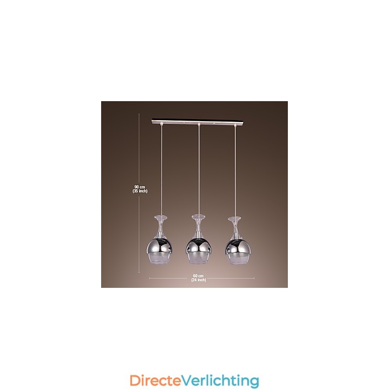 Moderne creatieve hanglamp met 3 lampen in de vorm van een kelk