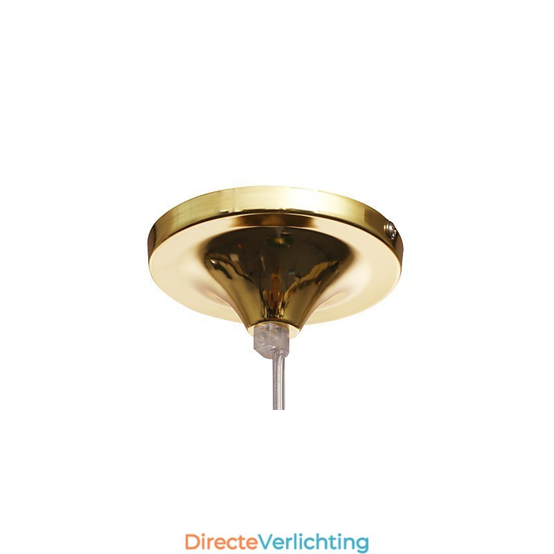 Moderne, eigentijdse metalen hanglamp in komvorm in mini-stijl