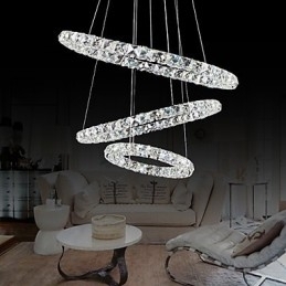 44W moderne eigentijdse kristallen chromen metalen hanglamp