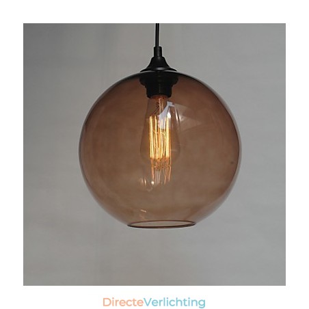 Moderne glazen hanglamp in rond bruin bubbeldesign Moderne glazen hanglamp in rond bruin bubbeldesign