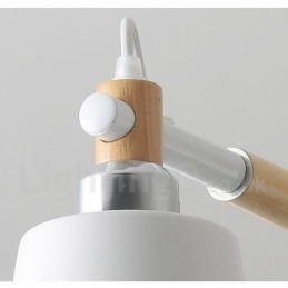 Moderne eigentijdse houten kroonluchter met 6 lampen