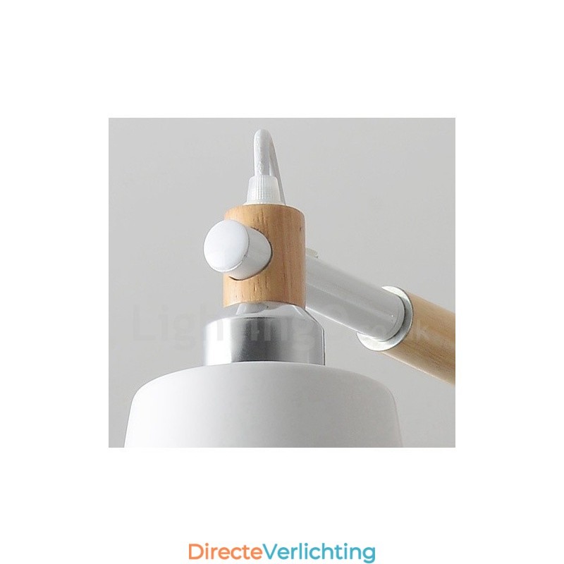 Moderne eigentijdse houten kroonluchter met 6 lampen
