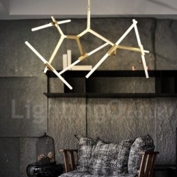 10-lichts moderne, eigentijdse kroonluchter (zwart, goud)