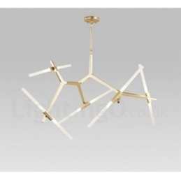 10-lichts moderne, eigentijdse kroonluchter (zwart, goud)