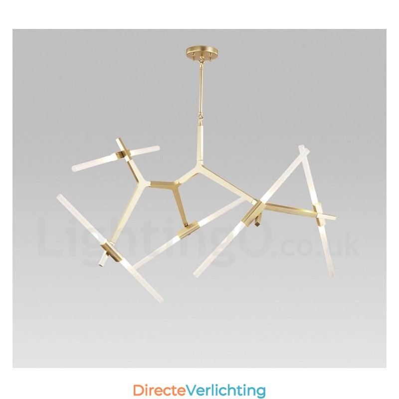 10-lichts moderne, eigentijdse kroonluchter (zwart, goud)
