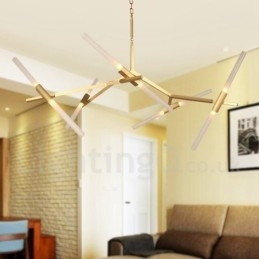 10-lichts moderne, eigentijdse kroonluchter (zwart, goud)