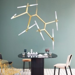 12 Lichts Moderne Hedendaagse Kroonluchter Licht (Zwart Goud)