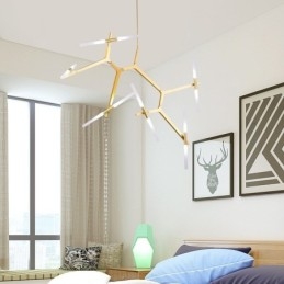 12 Lichts Moderne Hedendaagse Kroonluchter Licht (Zwart Goud)