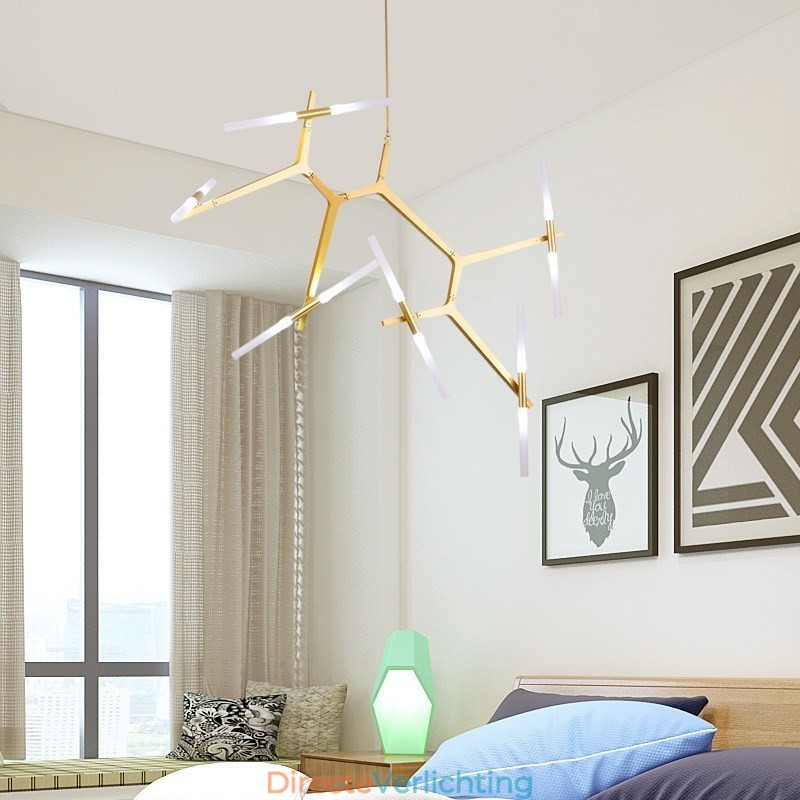 12 Lichts Moderne Hedendaagse Kroonluchter Licht (Zwart Goud)