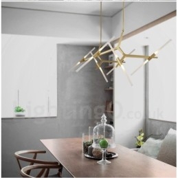 12 Lichts Moderne Hedendaagse Kroonluchter Licht (Zwart Goud)