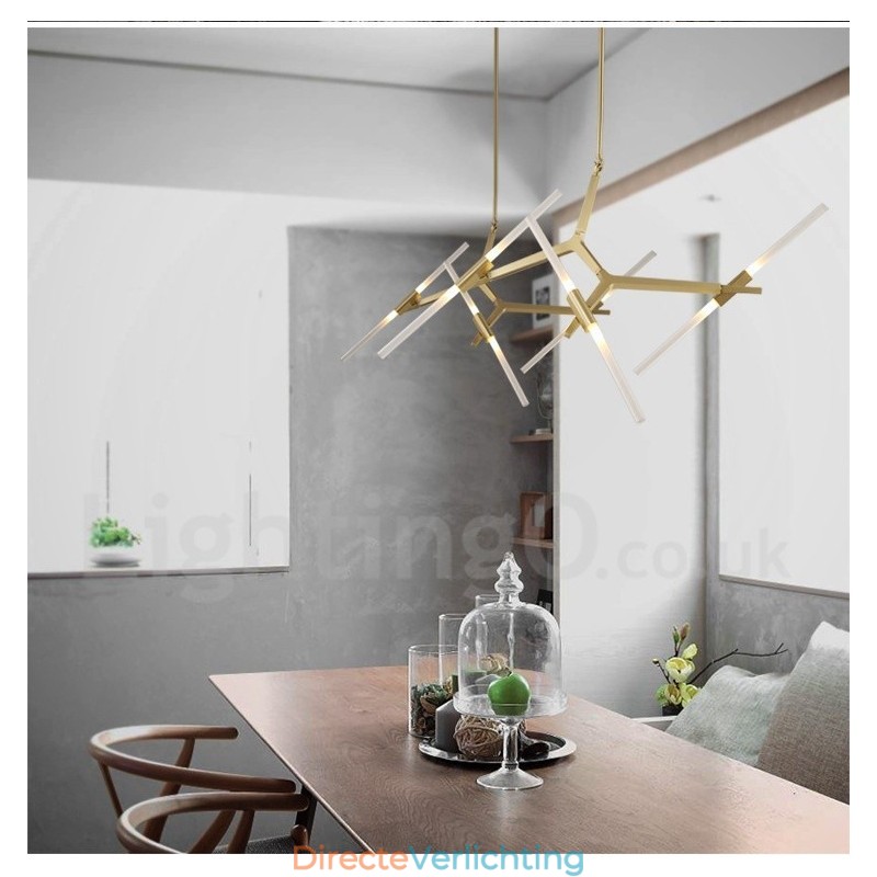 12 Lichts Moderne Hedendaagse Kroonluchter Licht (Zwart Goud)