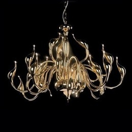 Moderne kroonluchterlamp 24 lampen G4 verguld