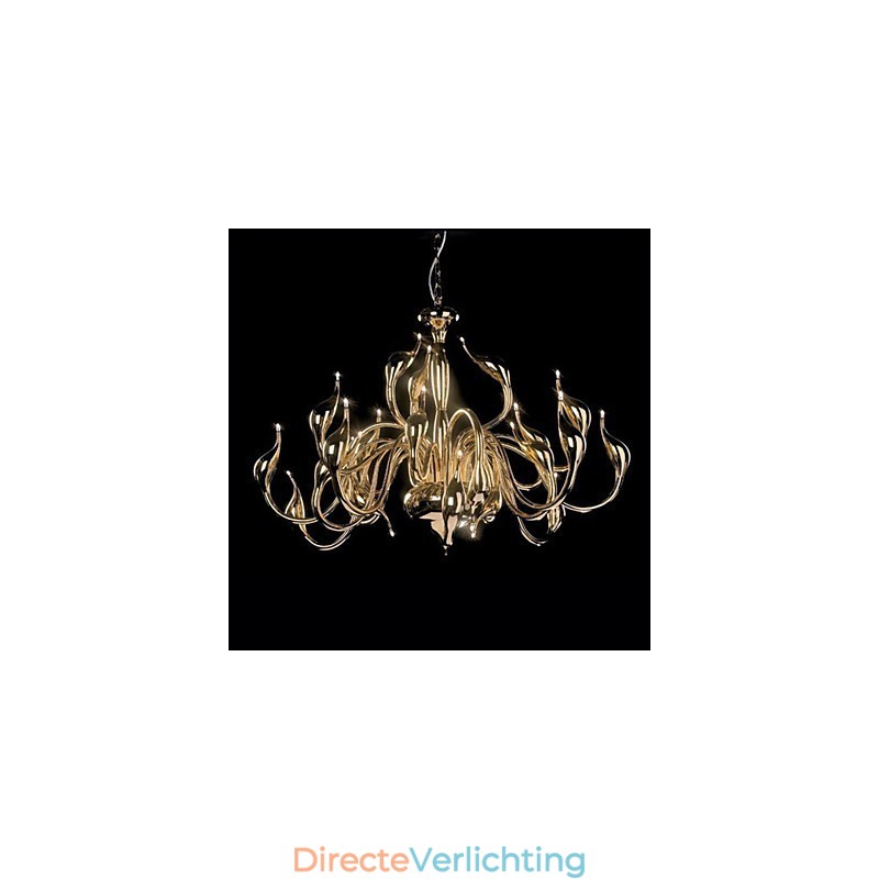 Moderne kroonluchterlamp 24 lampen G4 verguld