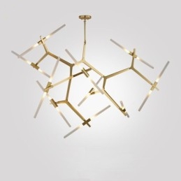 Moderne eigentijdse kroonluchter met 20 lampen (zwartgoud)