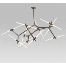 Moderne eigentijdse kroonluchter met 20 lampen (zwartgoud)