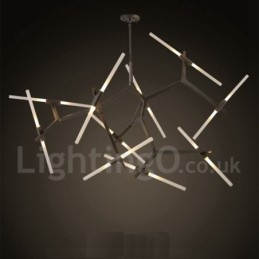 Moderne eigentijdse kroonluchter met 20 lampen (zwartgoud)
