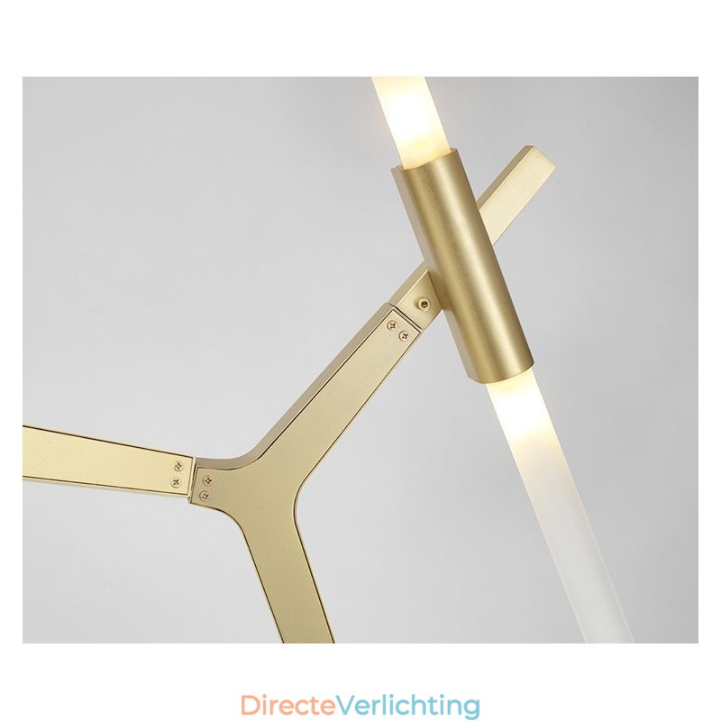 Moderne eigentijdse kroonluchter met 20 lampen (zwartgoud)