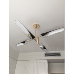 2-laags moderne, eigentijdse kroonluchter met 4 lampen