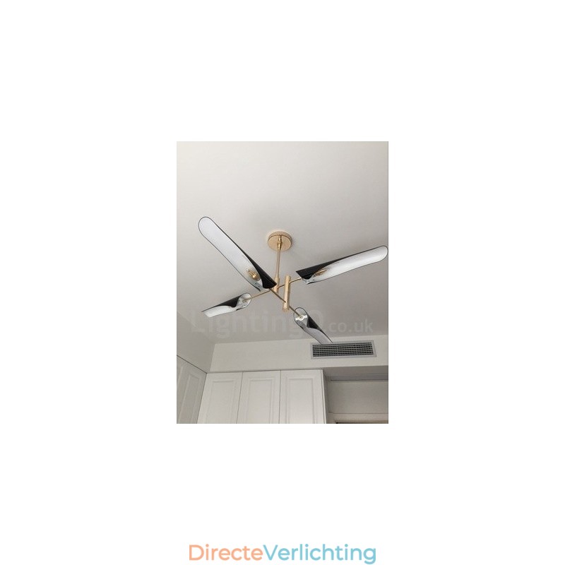 2-laags moderne, eigentijdse kroonluchter met 4 lampen