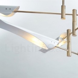 2-laags moderne, eigentijdse kroonluchter met 4 lampen